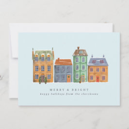 Cartão De Festividades Fila De Casas De Um Dia De Inverno