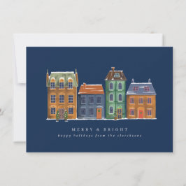 Cartão De Festividades Fila De Casas De Um Dia De Inverno