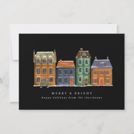 Cartão De Festividades Fila De Casas De Um Dia De Inverno