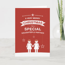 Cartão De Festividades Filha de Design e placa de parceiro não Hetero