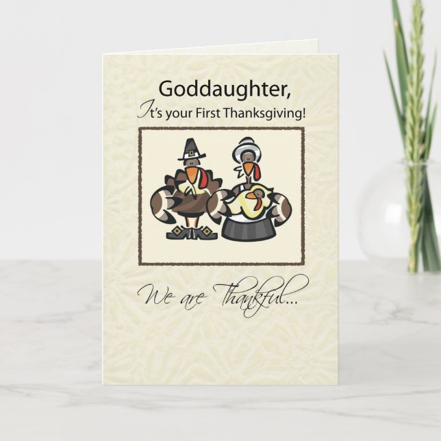 Cartão De Festividades Filha de Deus Primeira Família Turca de Ação de Gr (Frente)