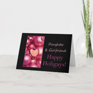 Cartão De Festividades Filha e Namorada cor-de-rosa saudáveis