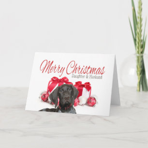 Cartão De Festividades Filha Glossy Grizzly e Marido Feliz Natal