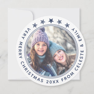 Cartão De Festividades Filha-Mãe Bonita Personalizada Natal Branco