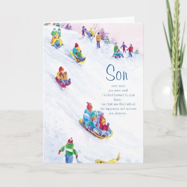 Cartão De Festividades Filho depois que você era pequeno, (Frente)