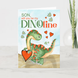 Cartão De Festividades Filho Namorados T-Rex Dinossauro Seja Mino DINOtin