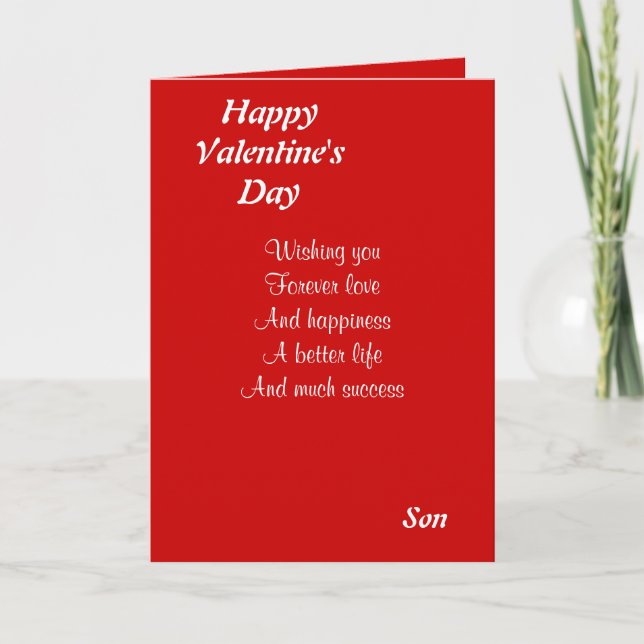 Cartão De Festividades Filho no dia de os namorados (Frente)