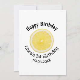 Cartão De Festividades Filhos bebês primeiro aniversario lêmon fatia adic