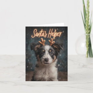 Cartão De Festividades Filhote Adorável de Border Collie como Assistente