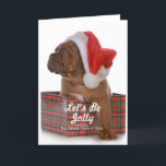 Cartão De Festividades Filhote de cachorro do Natal como o papai noel<br><div class="desc">filhote de cachorro do Natal - dogue de Bordéus como um presente do Natal no fundo branco - © de 5 semanas e ® velhos Bigstock® - todos os direitos reservados.</div>