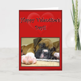 Cartão De Festividades Filhote de cachorro do pugilista do feliz dia dos
