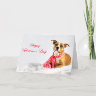 Cartão De Festividades Filhote de cachorro feliz de Pitbull do dia dos
