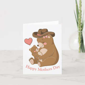 Cartão De Festividades Filhote de Urso Feliz Dia das Mães