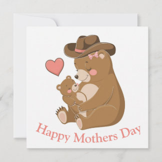 Cartão De Festividades Filhote de Urso Feliz Dia das Mães