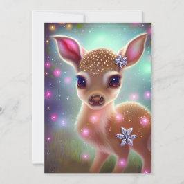 Cartão De Festividades Filhote de Veado de Natal Adorável