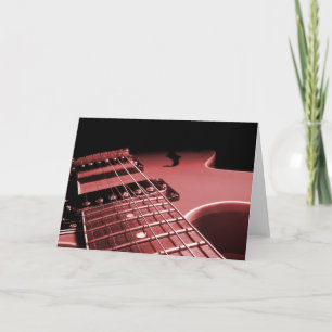 Cartão De Festividades Fim da guitarra elétrica acima do vermelho da