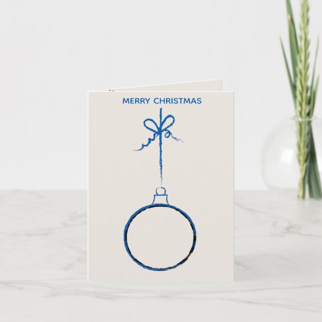 Cartão De Festividades Fina Azul Linha Natal - Polícia Familiar (Frente)