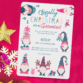 Cartão De Festividades Finalmente Natal Com Minha Festa De Natal Gnomos