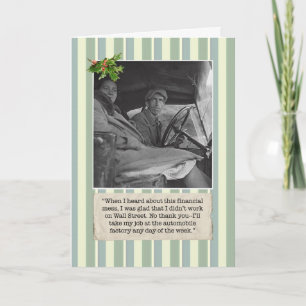 Cartão De Festividades Financial Crisis Christmas Card w/ Auto Worker