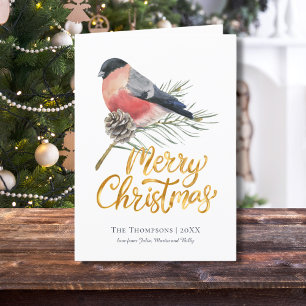 Cartão De Festividades Finch Bird Personalizado Natal