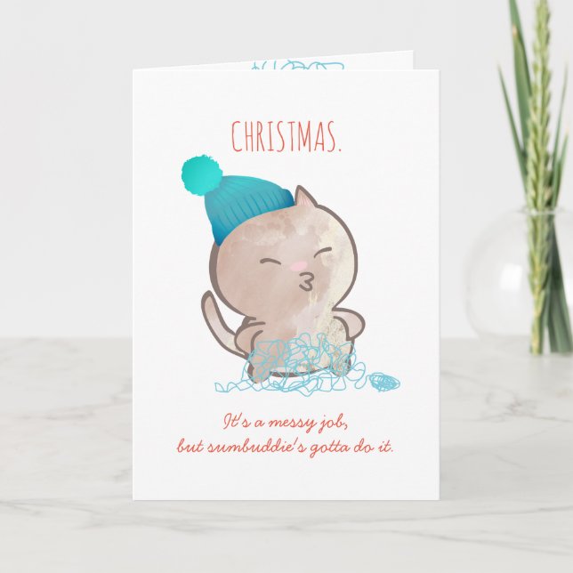 Cartão De Festividades Fios enrolados, de malha Natal (Frente)