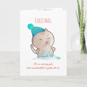 Cartão De Festividades Fios enrolados, de malha Natal