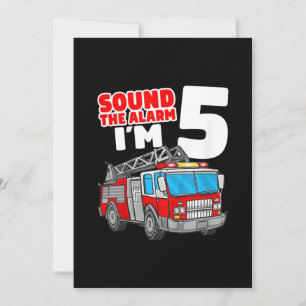 Cartão De Festividades Fire Truck 5 Year Old Firefighter 5th Birthday