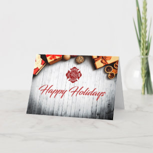 Cartão De Festividades Firefighter Holiday Custom Card