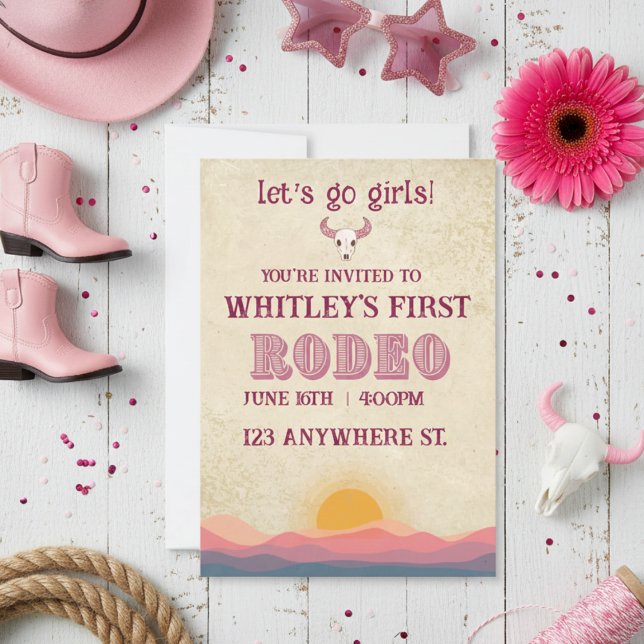 Cartão De Festividades first rodeo birthday invitation (Criador carregado)
