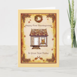 Cartão De Festividades First Thanksgiving in New Home Card