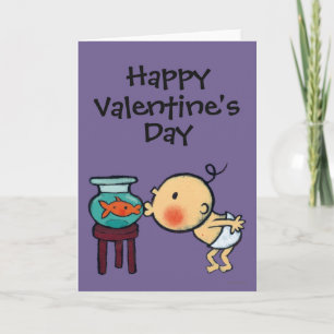 Cartão De Festividades Fishbowl Kisses Orange Goldfish