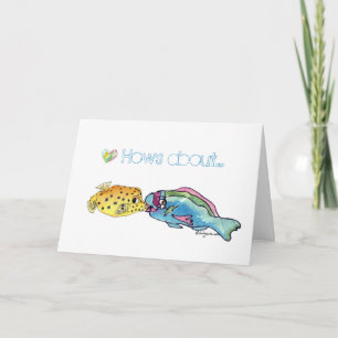 Cartão De Festividades Fishy Big Wet Kiss Valentine Card