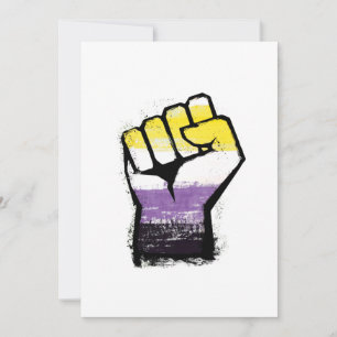 Cartão De Festividades Fist de Protesto de Orgulho Não-Binário