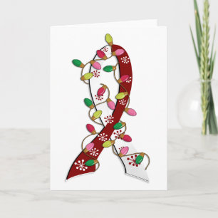 Cartão De Festividades Fita das Luzes de Natal do Cancer do Pescoço da Ca