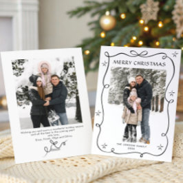 Cartão De Festividades Fita de Arco Preto de Natal Minimalista - Fita 2