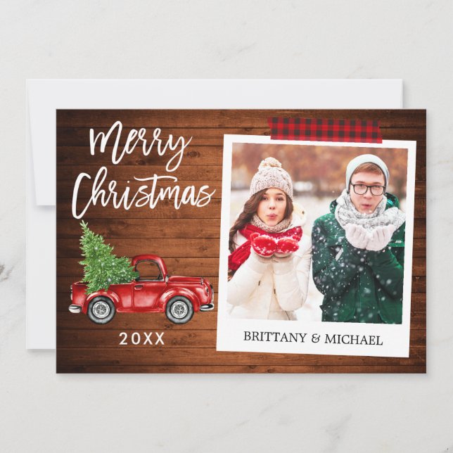 Cartão De Festividades Fita de Artesanato de Fotografia Instantânea de Ca (Frente)