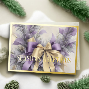 Cartão De Festividades Fita de cetim de enfeites Evergreen Lavanda
