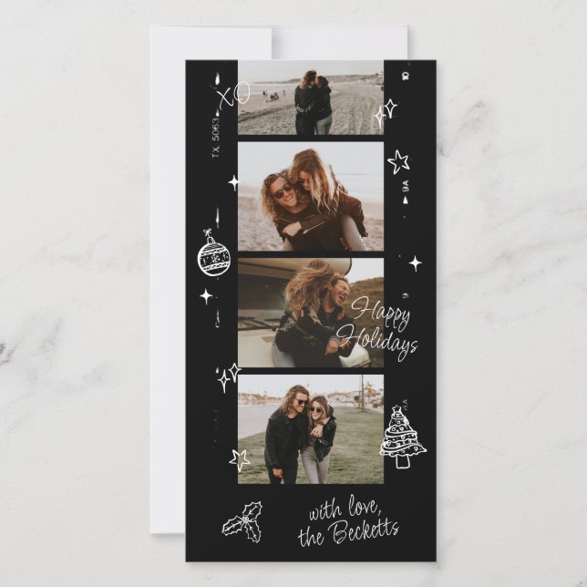 Cartão De Festividades Fita de Filme - Porte de Natal Retroativo (Frente)