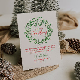 Cartão De Festividades Fita de Fita Desenhada com Mão Vermelha Retro Feir