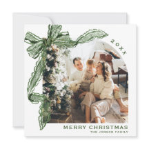 Fita de Laço de Renda Verde de Natal em Aquarela 2
