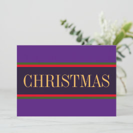 Cartão De Festividades Fita de NATAL Brilhante Moderno". Vermelho Roxo Ve