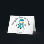 Cartão De Festividades Fita do câncer de ovário do boneco de neve do<br><div class="desc">NOTA:  Os cartões podem ser personalizados com sua própria mensagem pessoal da esperança.</div>