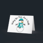 Cartão De Festividades Fita do câncer de ovário do boneco de neve do<br><div class="desc">NOTA:  Os cartões podem ser personalizados com sua própria mensagem pessoal da esperança.</div>
