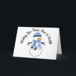 Cartão De Festividades Fita do cancro da próstata do boneco de neve do<br><div class="desc">NOTA:  Os cartões podem ser personalizados com sua própria mensagem pessoal da esperança.</div>