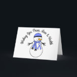 Cartão De Festividades Fita esofágica do cancer do boneco de neve do<br><div class="desc">NOTA:  Os cartões podem ser personalizados com sua própria mensagem pessoal da esperança.</div>