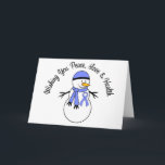 Cartão De Festividades Fita esofágica do cancer do boneco de neve do<br><div class="desc">NOTA:  Os cartões podem ser personalizados com sua própria mensagem pessoal da esperança.</div>
