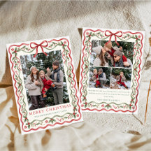 Fita Ondulada Caprichosa Família Foto Natal