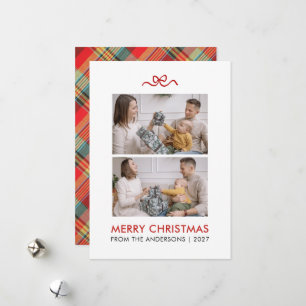 Cartão De Festividades Fita Vermelha Encantadora Feliz Natal Multi Foto
