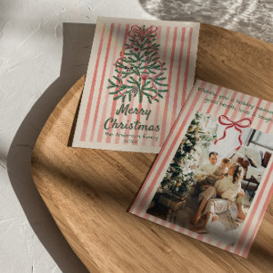 Cartão De Festividades Fitas Vermelhos Vermelhos Vermelhos Retro, Cor-de-