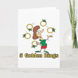 Cartão De Festividades five golden gold rings 5th fifth day of christmas